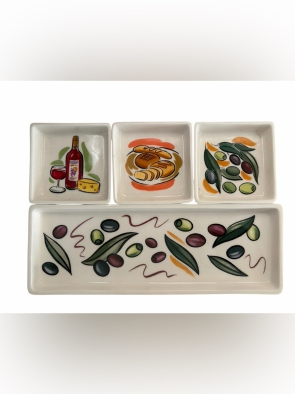 VTG Avon Ceramic Collection Oil Dipping Bowls Party Set